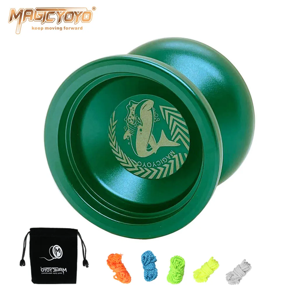 MAGICYOYO N12 Shark Metal Yoyo 8-koralik łożyska nie reaguje Yoyo Ball w/ 5 liny piaskowane wykończenie WorkmanshipYoyo zabawki prezentowe