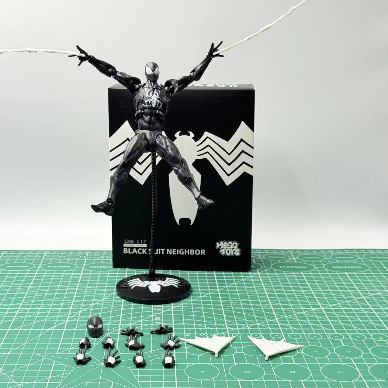 Bandai Symbiote Spider-Man Black Venom Suit Full Movable Joints Action Figure Boxed