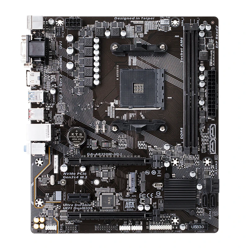 Soquete Desktop Mainboard para AMD B350, SATA III, USB 3.0, GA-AB350M-HD3, AM4 DDR4, 32GB