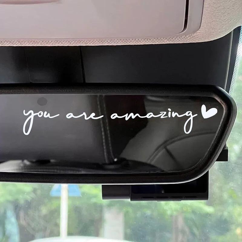 

You Are Amazing Car Mirror Stickers Rearview Mirror Adhesive Rearview Decal For Men Women Drivers Car Interior Sticker