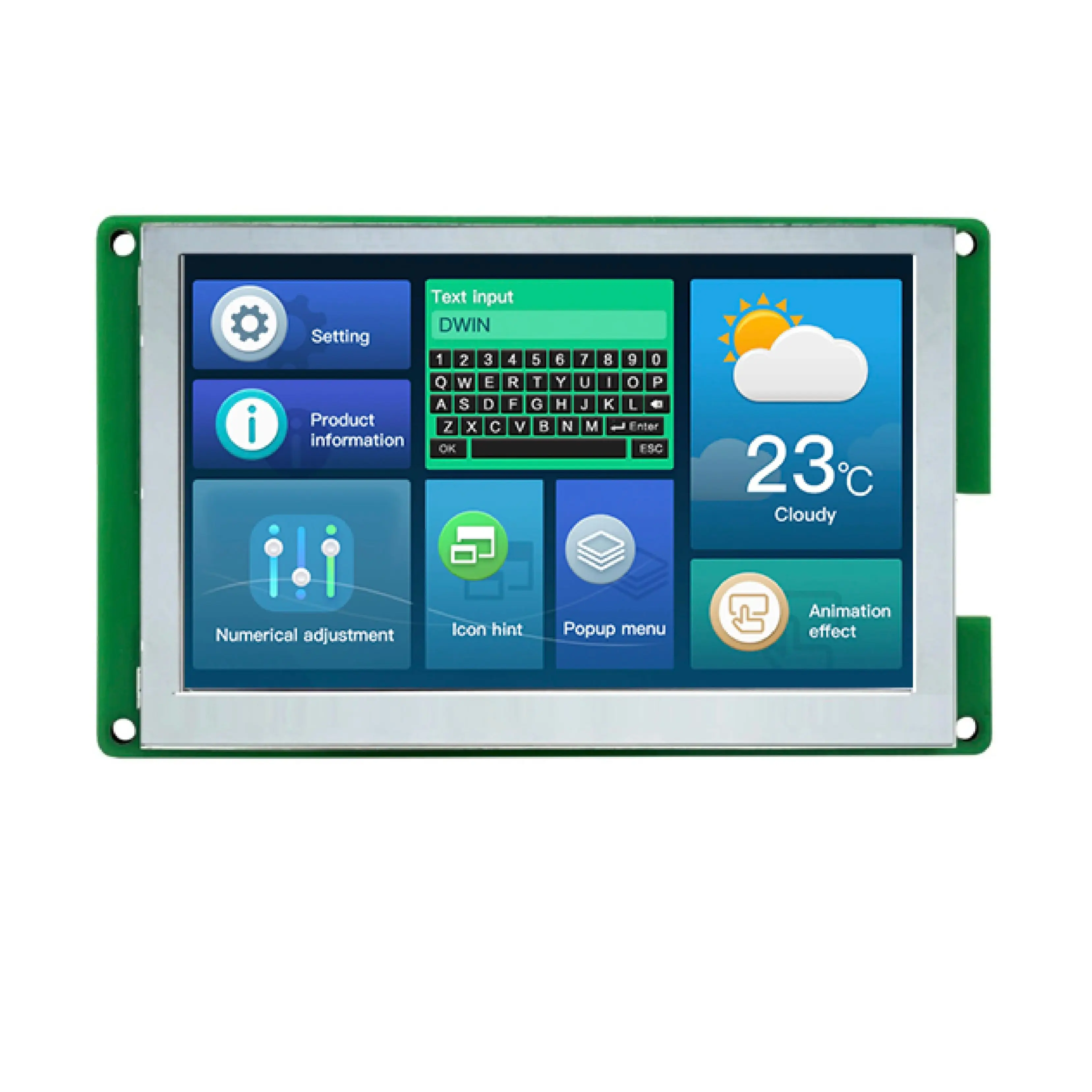 DWIN 4,3-calowy 800x480 TFT LCD moduł wyświetlacza IPS klasy przemysłowej HMI TTL/RS232 ekran dotykowy o wysokiej jasności DMG80480T043_09W — zdjęcie 2