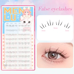 Individual Lashes 80 Clusters W-Shaped Lower Eyelashes 5/6mm Natural Lower Under Eyelash Easy Grafting Makeup Extensions