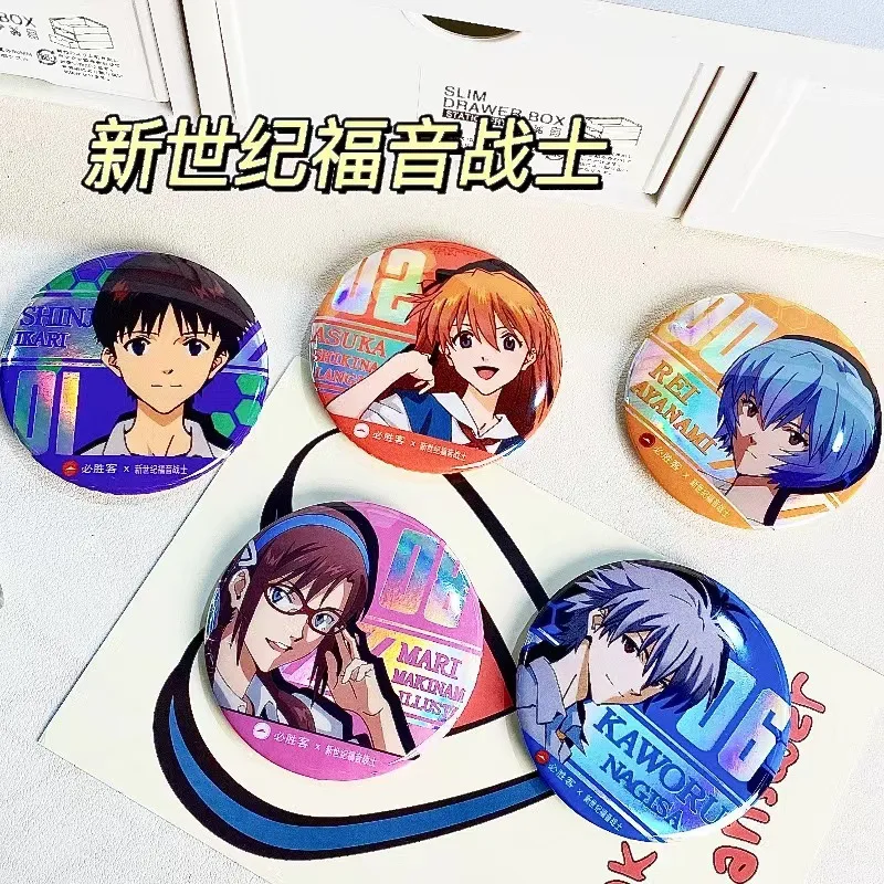 Anime EVA Ayanami Rei Asuka Q-version kawaii Action Figures Cartoon brooch Alloy badge Pin accessories toys gifts