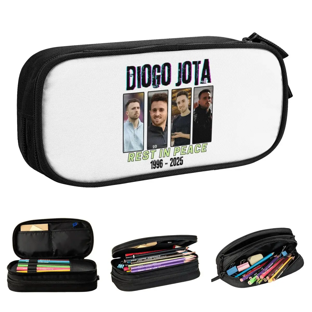 Diogo Jota Rest In Peace Pencil Cases Soccer Football Pencil Box Pen Holder for Student Pencil Bags School Supplies Stationery