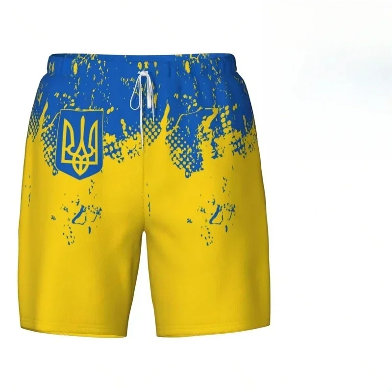 Customization UKRAINE Flag Logo 3D Print Sport Quick-dry Breathable Men Women Shorts Football Team Club Fan Beach Vacation Casua