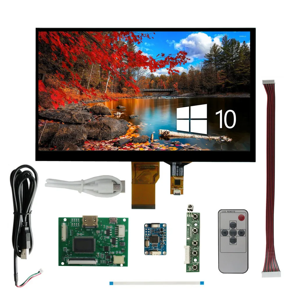 

10,1-дюймовый ЖК-экран 1024*600, HDMI-совместимый драйвер, плата управления, преобразователь сенсорного экрана для ПК Raspberry Pi, DIY монитор