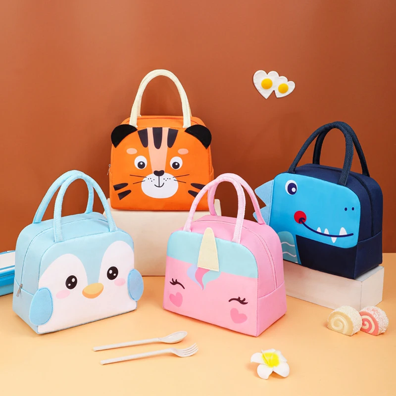 Portable Insulated Thermal Picnic Food Lunch Bag Box Cartoon Tote Food Fresh Cooler Bags Pouch For Women Girl Kids Children Gift