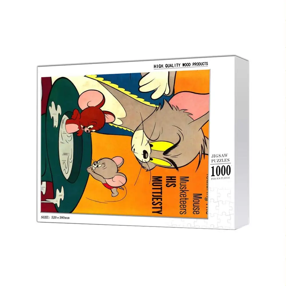 MINISO-rompecabezas de varios Tom y Jerry para niños y adultos, juguete educativo de 70/120/200/300/500/1000 piezas, regalo de recuerdo