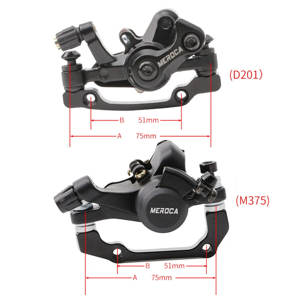 MTB Bicycle Disc Brake Caliper 160mm Front/Rear Line Pulling Disc Brake Aluminum Alloy Mechanical Brakes Calipers Cycling Parts