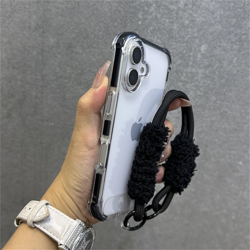 Hybrid-Bumper-Schutzhülle Transparent mit Handgelenkschlaufe für iPhone 18 15 17 11 12 13 14 16 Pro Max Plus Stoßfeste Airbag-Hülle – Detail 11