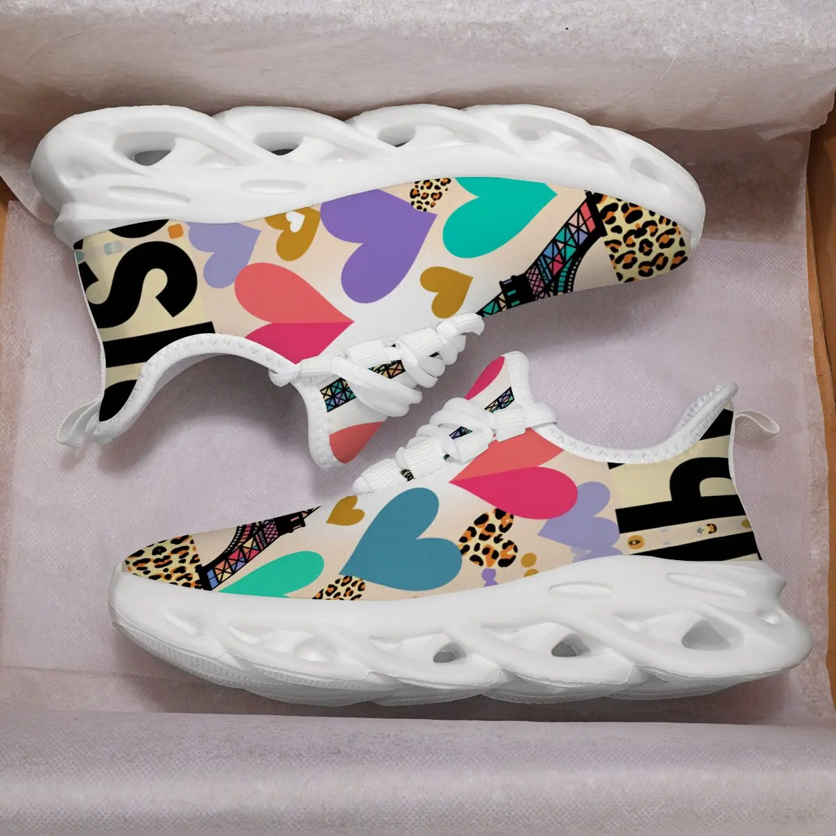 

Повседневные кроссовки для девочек с разноцветными сердечками, массивные кроссовки с леопардовым принтом, обувь для маленьких мальчиков, Zapatos Minnie Mouse Niña