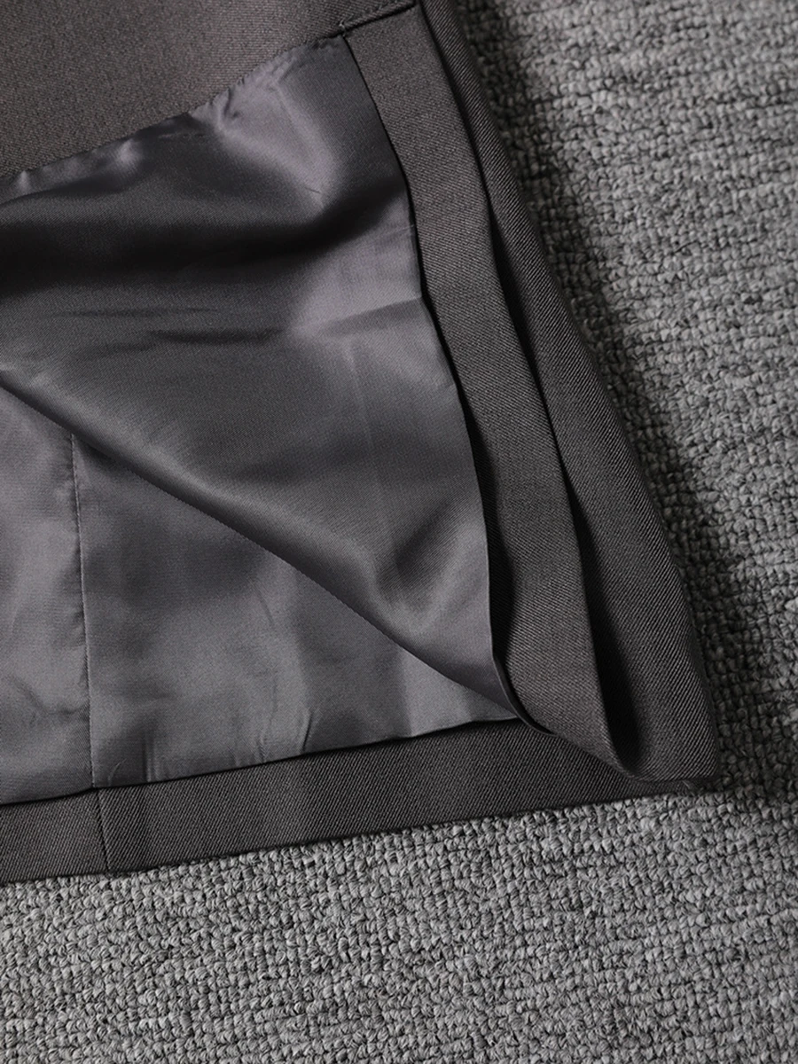 TWOTWINSTYLE Solid Spliced Pocket Slimming Blazer For Women Notched Collar Long Sleeve Patchwork Button Designer Coat Female New