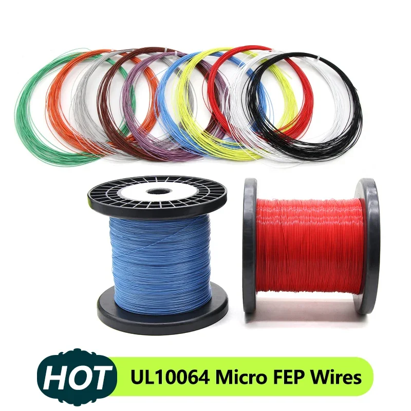 

100/200/500M UL10064 FEP Wire Ultra Fine (Without Reel)40/36/34/32/30/28/26AWG PTFE Plastic Solder High Conductivity Copper Line