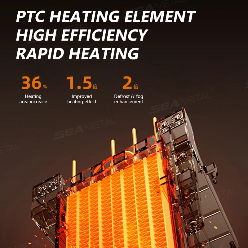 BLALION سخان سيارة 12 فولت مزيل ضباب الزجاج الأمامي ومزيل الصقيع 360 ° مروحة تبريد قابلة للدوران للتدفئة/التبريد، سخان إزالة الضباب التلقائي #2