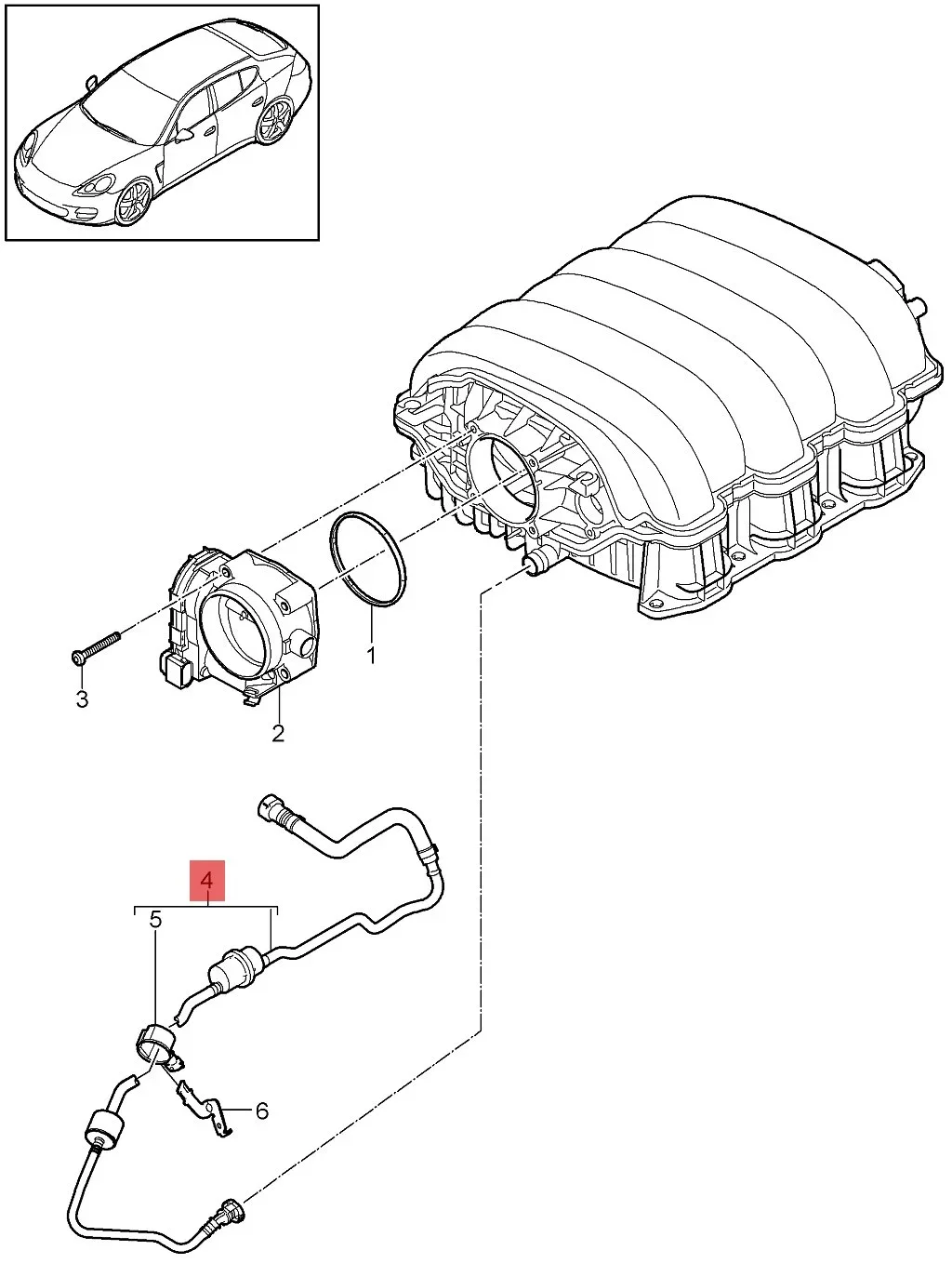 94611002004 94611002005   Válvula solenoide de recipiente de carbono con tubo de escape para Porsche panamera 970