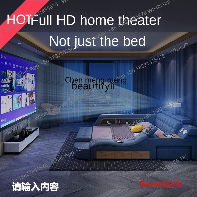 

scn8617 LBX Disposable Nano Technology Fabric Bed Massage Tatami Master Bedroom Double Bed Multifunctional Marriage Bed Projecto