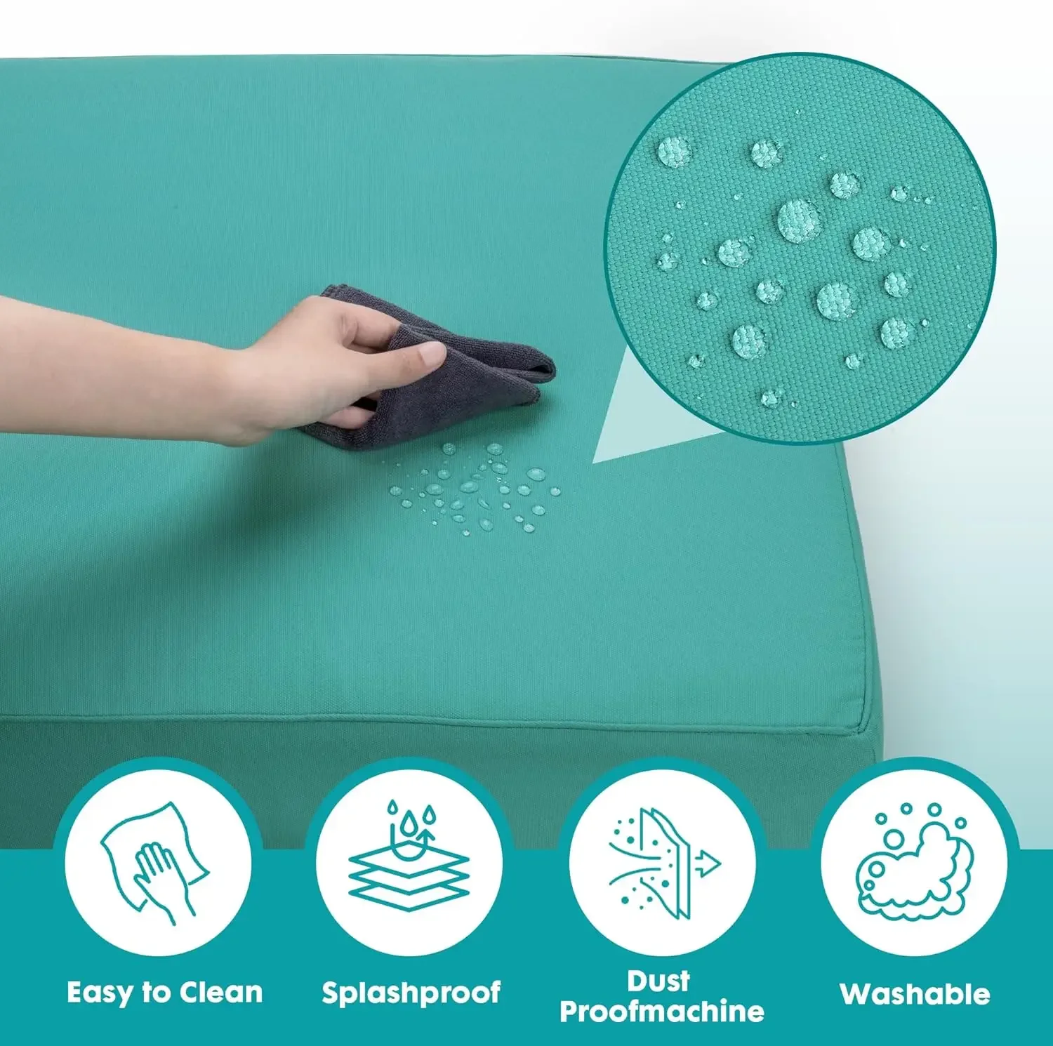 

Outdoor Deep Seating Cushion Set, 24" x 24", Waterproof & Fade Resistant Patio Furniture Cushions with Handle, Deep Seat