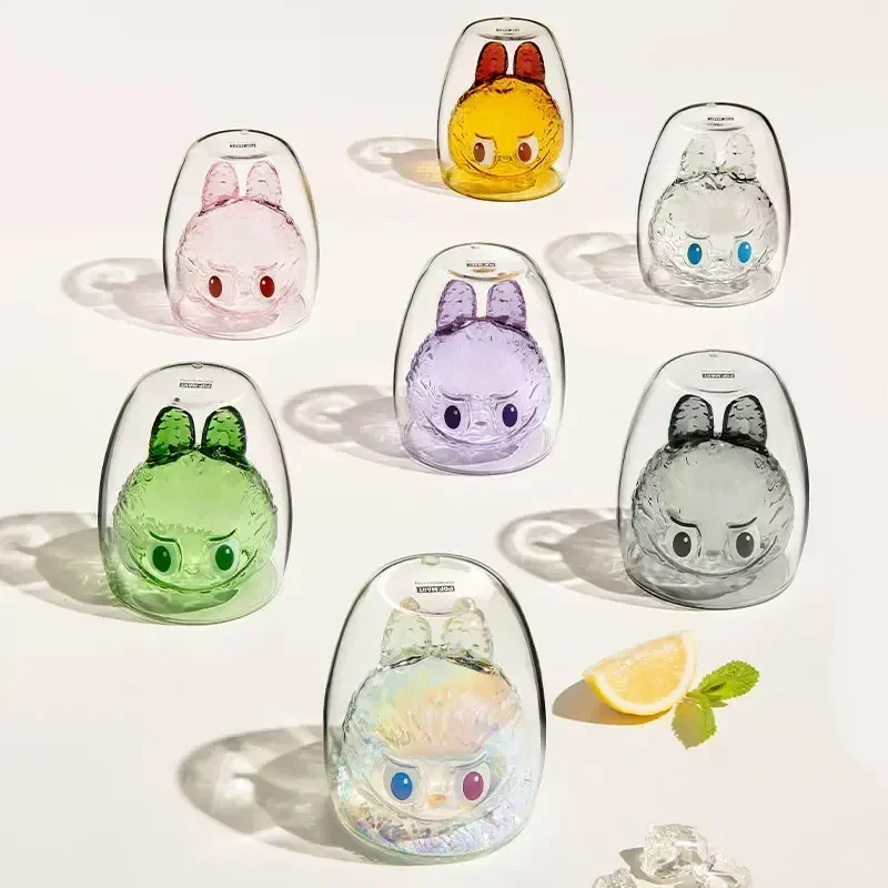 

Kawaii Labubu Cup глухая коробка The Monsters Cheers, двухслойная стеклянная чашка, милая чашка для воды, ручная работа, декоративная модель, подарок на день рождения