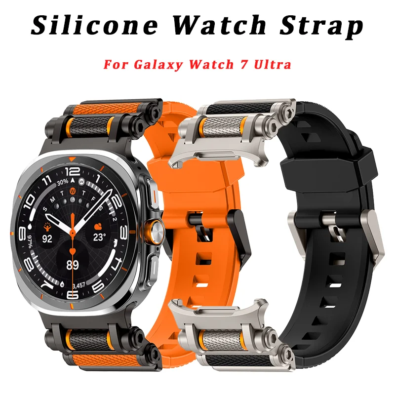 

Sports Silicone Band for Samsung Galaxy Ultra 47mm Men Soft Strap for SAMSUNG ULTRA 2025 No Gaps Bracelet Replaced Accessories