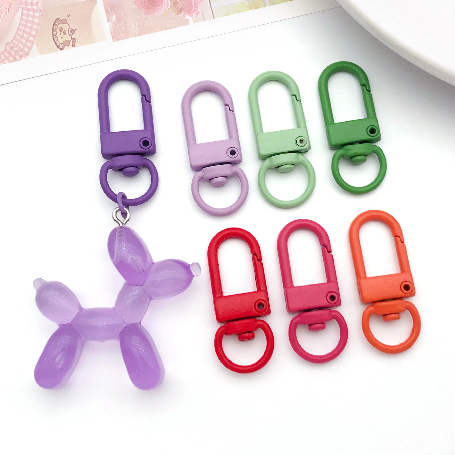 20pcs 12*32mm Colorful Swivel Dog Buckle Door Buckle Alloy Lobster Clasps, Keychains for DIY Jewelry Making Accessories image 4