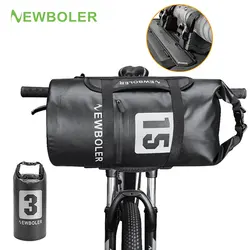 NEWBOLER Waterproof Bike Front Tube Bag 10L/15L/20L Cycling Front Frame Pannier Bicycle Handlebar Basket Pack Bicycle Accessorie