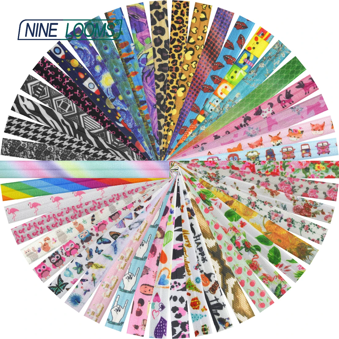 NINE LOOMS Print Fold Over Elastic FOE 5/8\