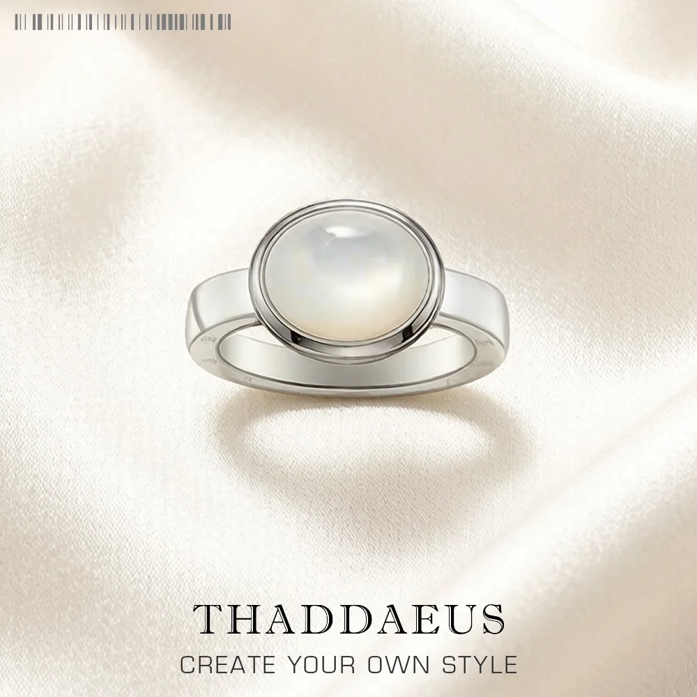 Ring White Oval Stone Trendy Fine Jewerly For Women Brand New Gift In Pure 925 Sterling Silver