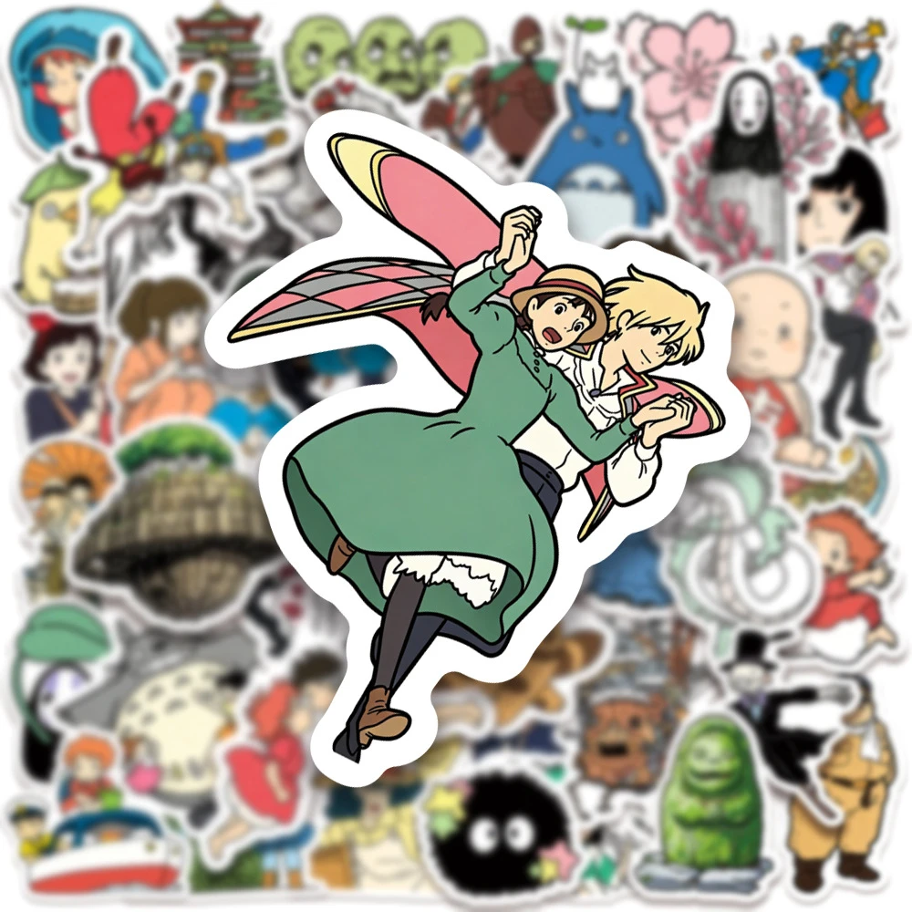 50 Pósters de Anime del Estudio Ghibli, Anime Japonés, Pegatinas de Graffiti Tradicionales Japonesas, Libros de Pegatinas Decorativas Impermeables