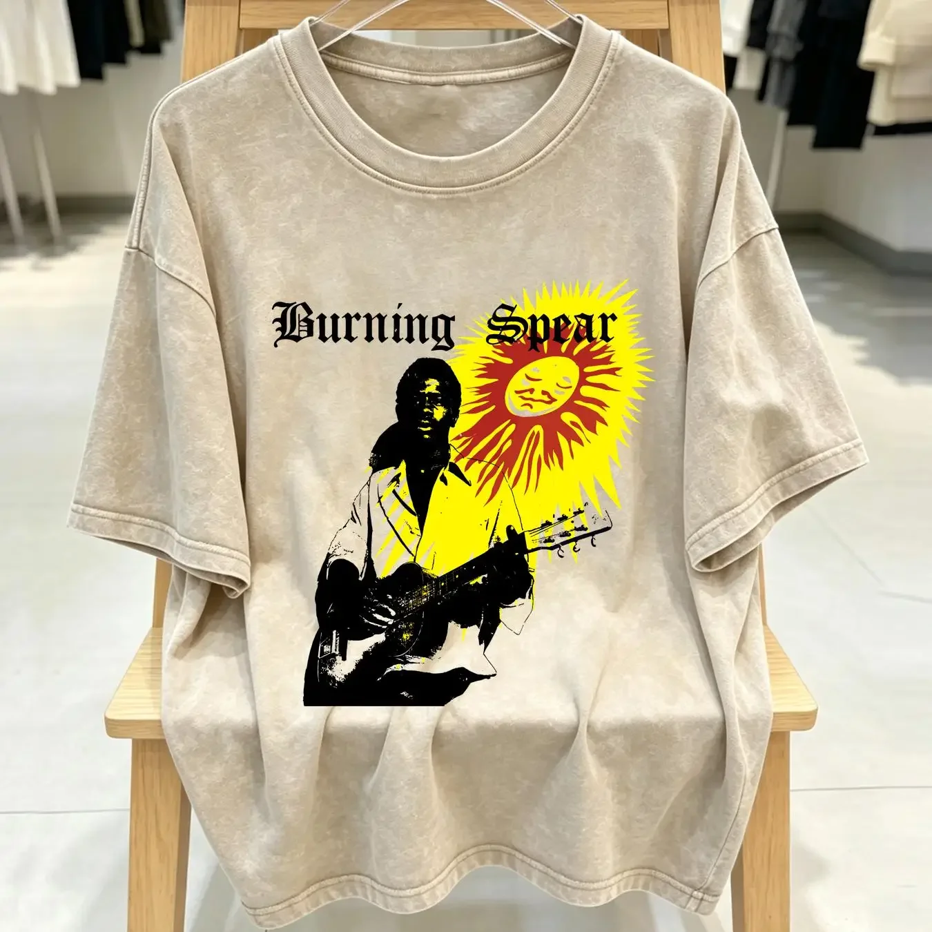 washed T Shirt HOT NEW Burning Spears white  all sizes S 5Xl TA5641 vintage Washed Comfortable Versatile Breathable