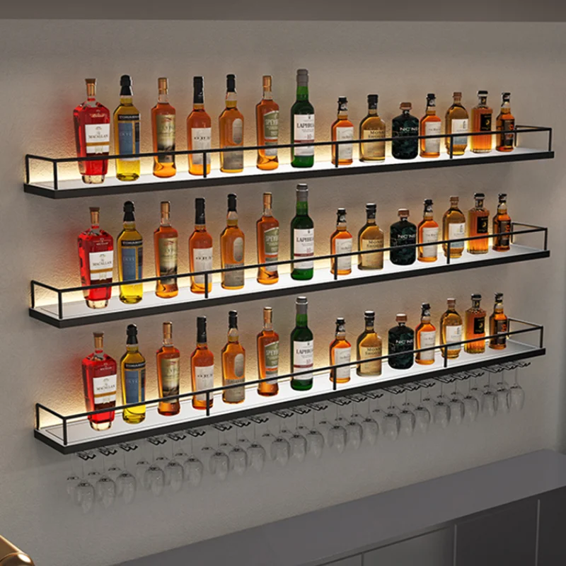 Bottle Storage Floating Bar Shelf Column Cabinet Salon Industrial Wine Luxury Wall Cellar Movable Commercial Mesas Furniture