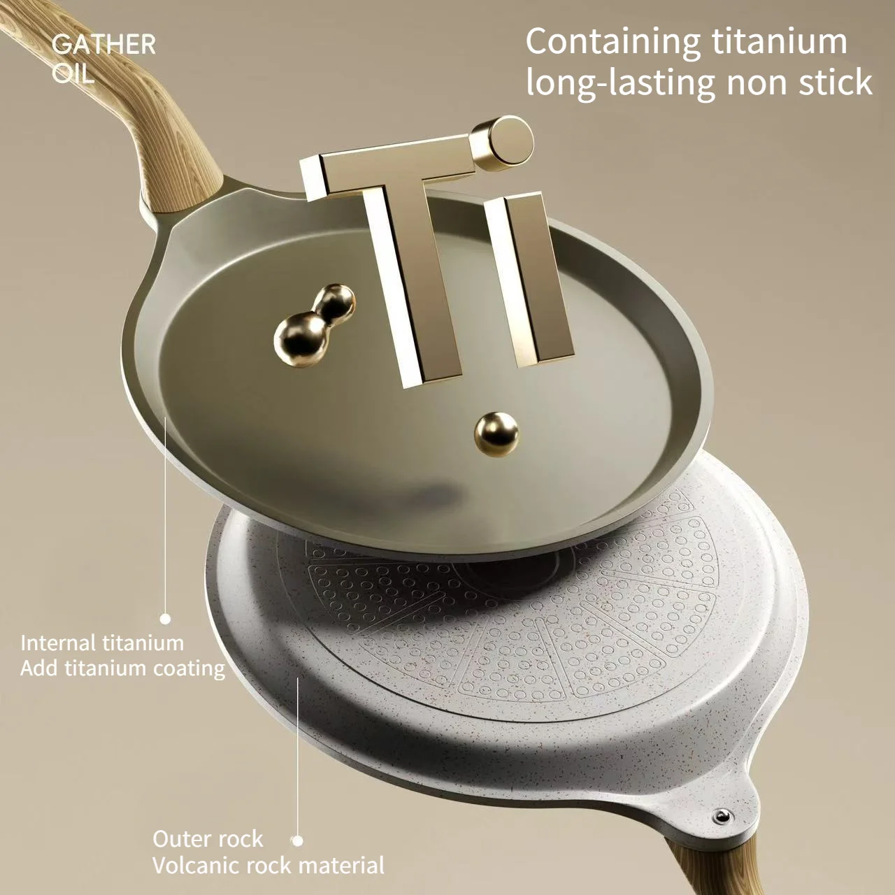 Titanium Flat Bottomed Pan Non Stick per Special 8-Inch Frying Pan Household Pancake