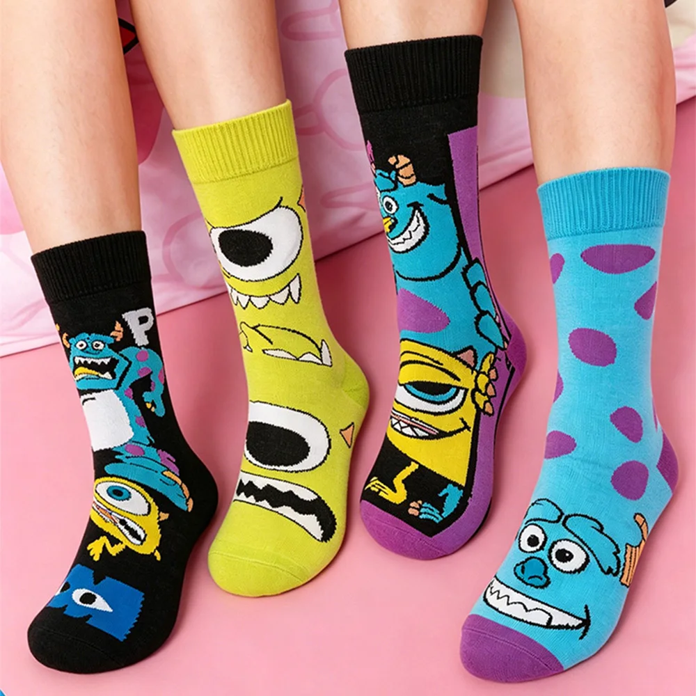 Calcetines Deportivos Casuales con Diseño de Monstruos de la Universidad, Personaje de Anime James P. Sullivan, para Hombre y Mujer, a la Moda