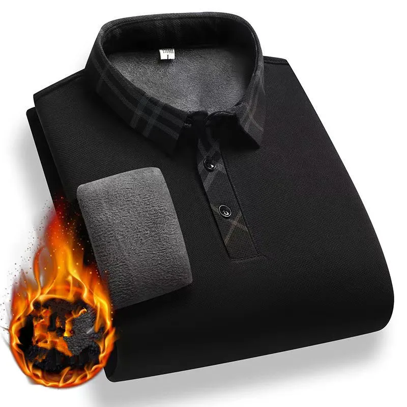 2026 Winter fleece thickened sweater for men with a stylish collar providing excellent warmth and comfort for a casual look