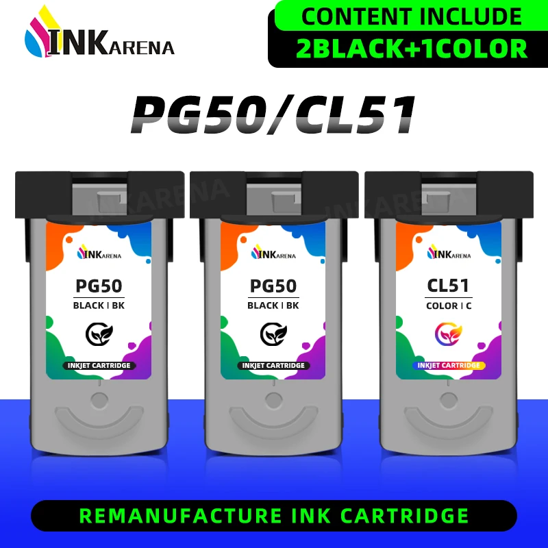 PG50 CL51 Replacement Ink Cartridge PG-50 CL-51 For Canon Pixma iP2200 iP6210D iP6220D MP150 MP160 MP170 MP180 MP450 MP460 MX310