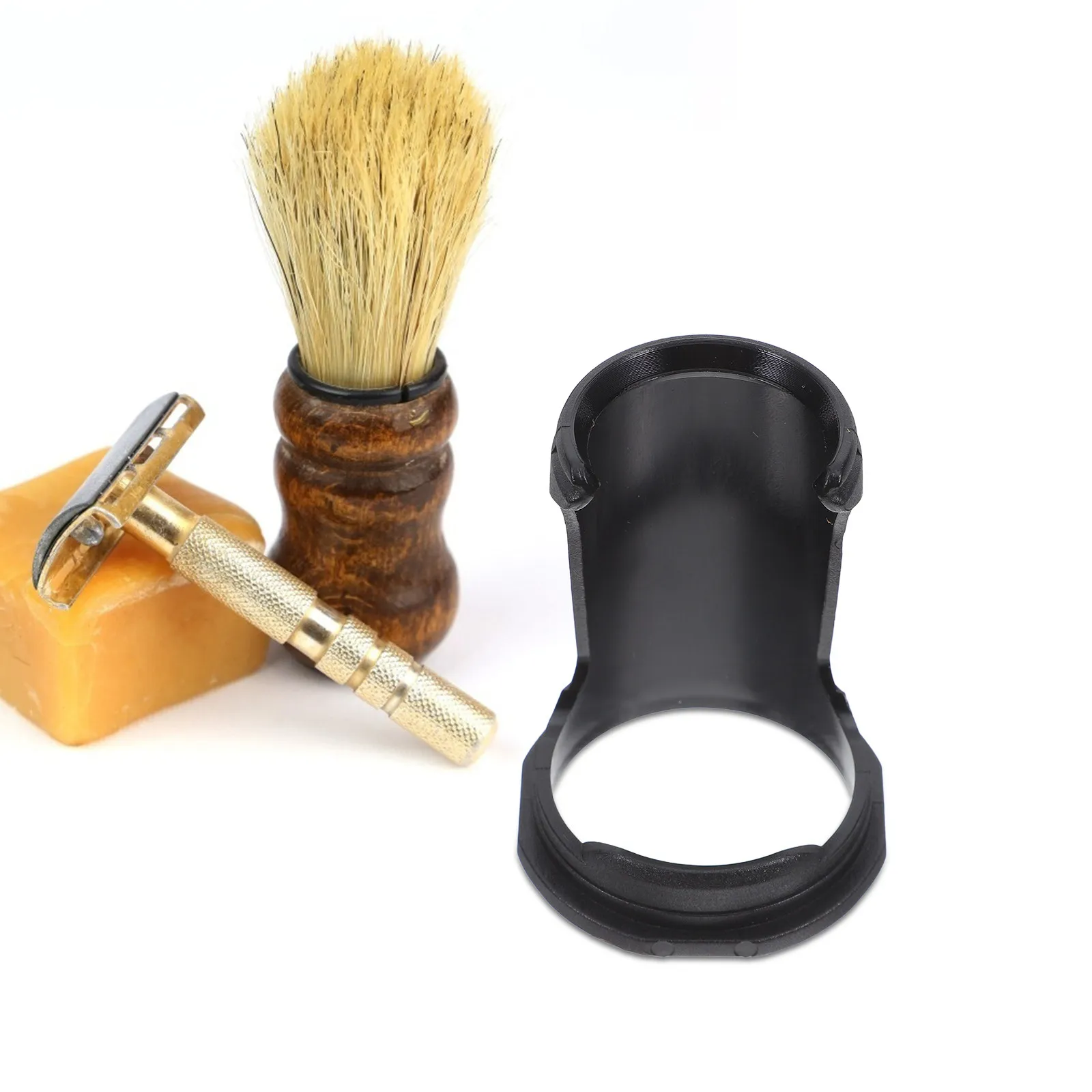 2Pcs Men Shaving Brush Stand Stable Compact Razor Holder Bathroom Rack Desk Shave Brush Organizer Travel Storage