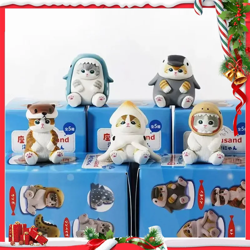 Mofusand chat boîte aveugle requin chat Figure jouets Cos organisme marin poupées sac aveugle décoration enfants cadeaux de noël aléatoire 1 pièces