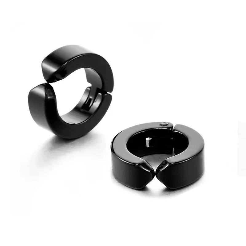 2/4/6/8/10/12Pcs Yoshida Hirofumi Cosplay Ear Clip Earrings Women Men Punk Black No Pierced Fake Ear Circle New Pop Jewelry