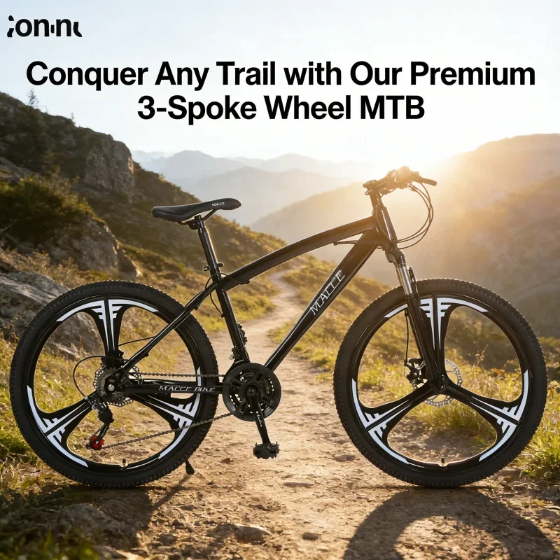Zwarte 24-inch Drie-Mes Mountainbike met Variabele Snelheid Systeem Off-Road Outdoor Student Fiets Een stuk Dropshipping