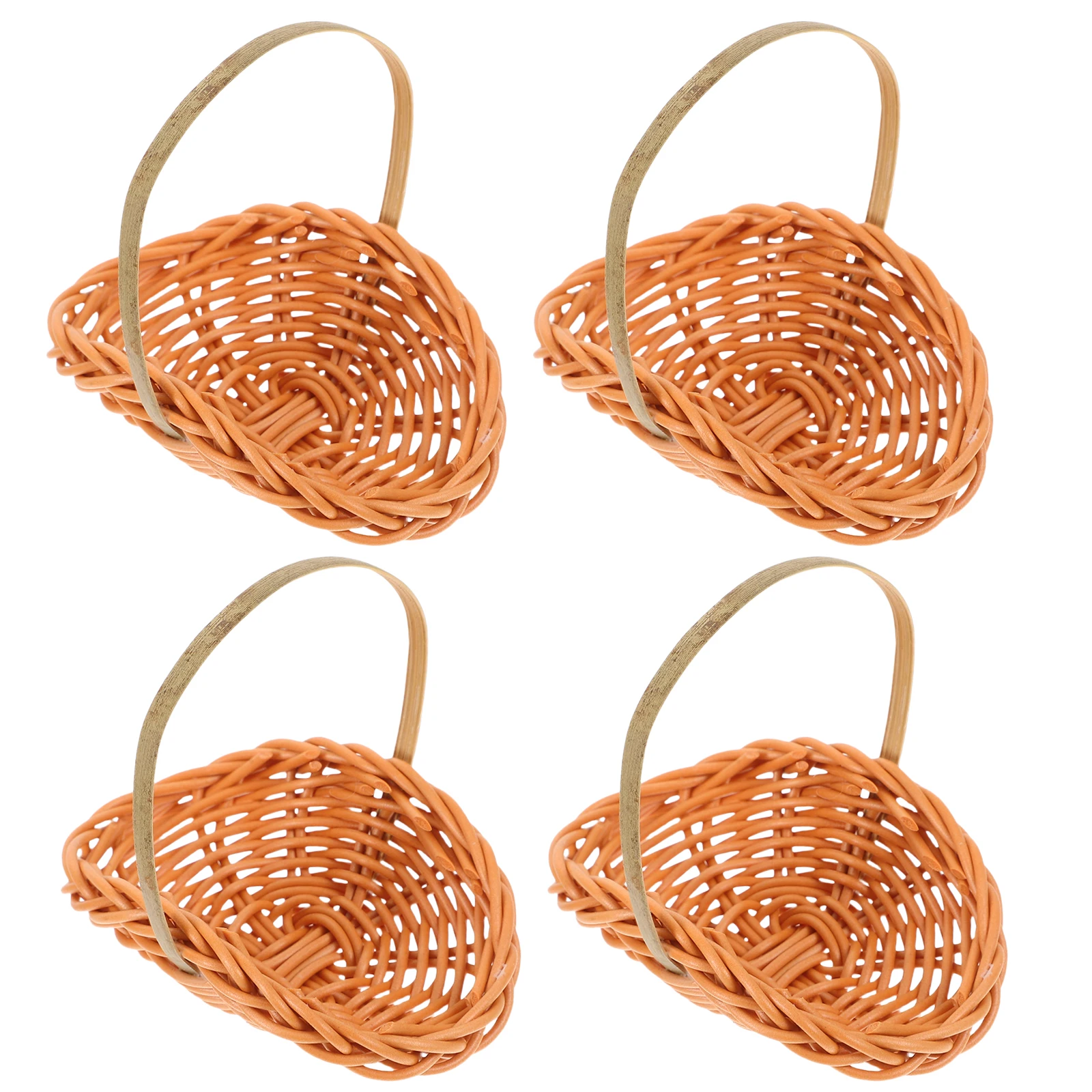 

4 Pcs Boho Flower Girl Basket Woven Flower Baskets Brown Harvest Decorative Holder Bamboo H Home Party Garden