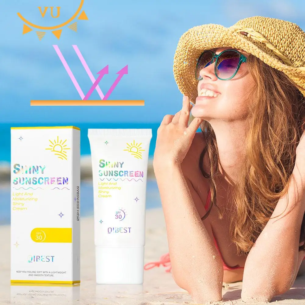 Facial Sunscreen Oil-Control Glitter Sun Cream Sunblock Skin Refresh Concealer Sun Block Aging Protective Anti Makeup Found I2T5