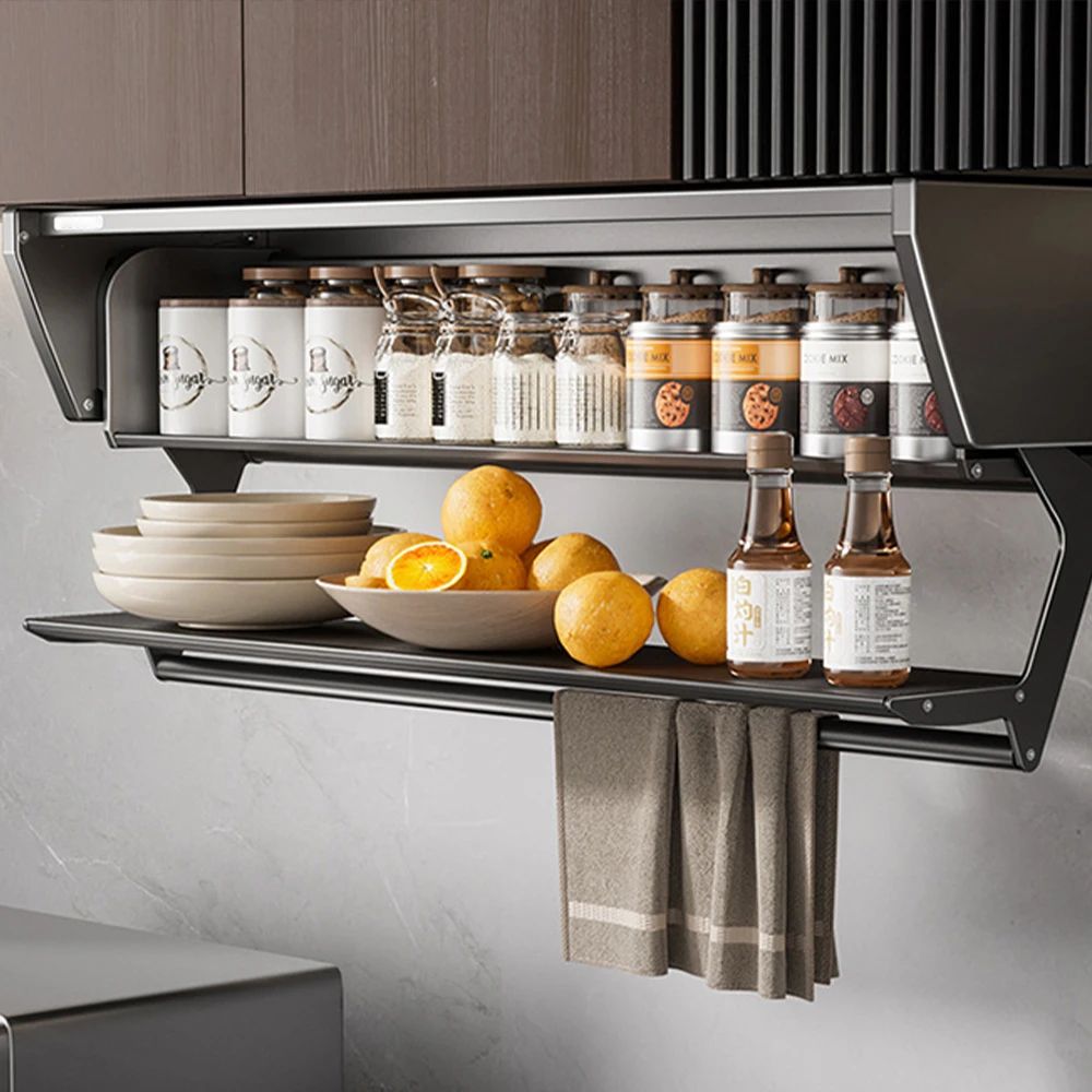 Pull-out Basket Kitchen Furniture Aluminum Space Capsule Hanging Cabinet Pull-out Basket Box Dish Storage Seasoning Basket