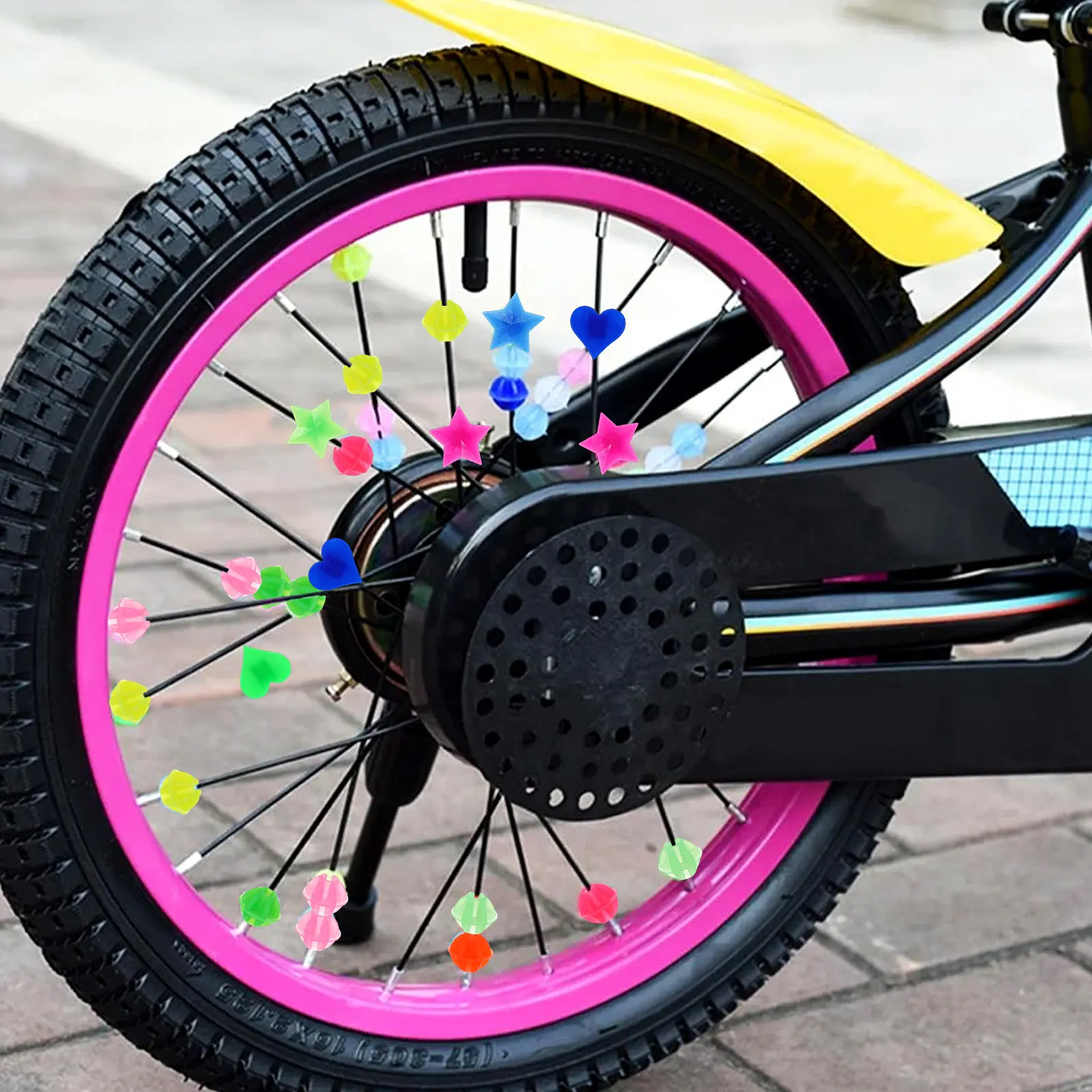 Bike Wheel Spoke Beads 252 Piece Colorful Kids Bicycle Decor Set Lightweight Glossy Plastic