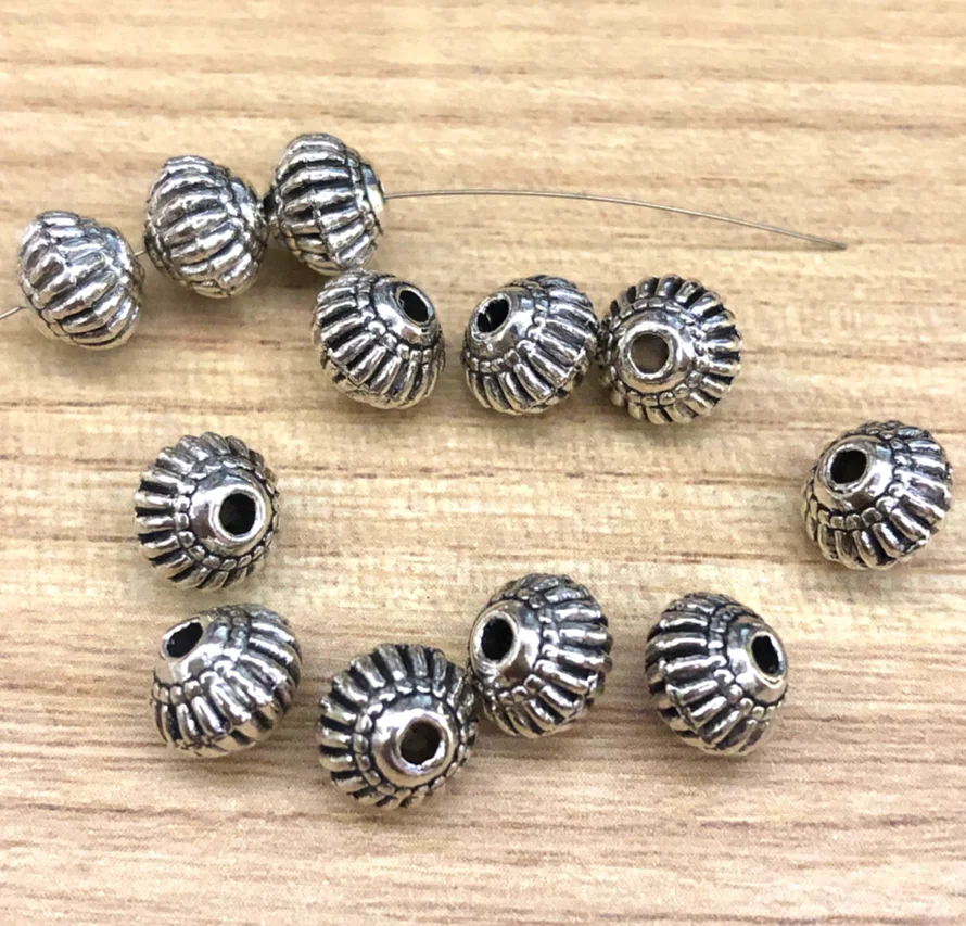 

30pcs 6*8mm, hole 1.5mm Zinc Alloy metal vintage barrel spacer beads handmade HWSH004 accessories