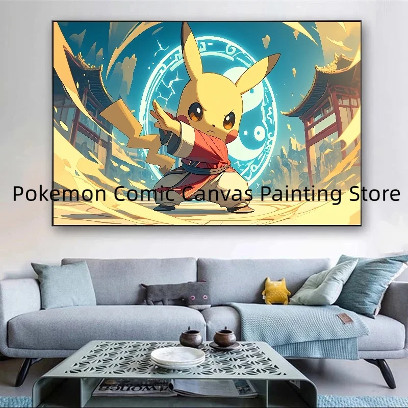 Japanese Pokemon Surrounding Cartoon Wall Stickers and Posters for Bedroom Decoration High Quality Pictures Decoration Home