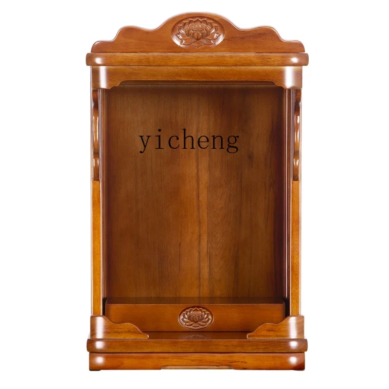 ZK Guanyin Buddha statue cabinet wall-mounted with door God of Wealth cabinet household wall-mounted god frame