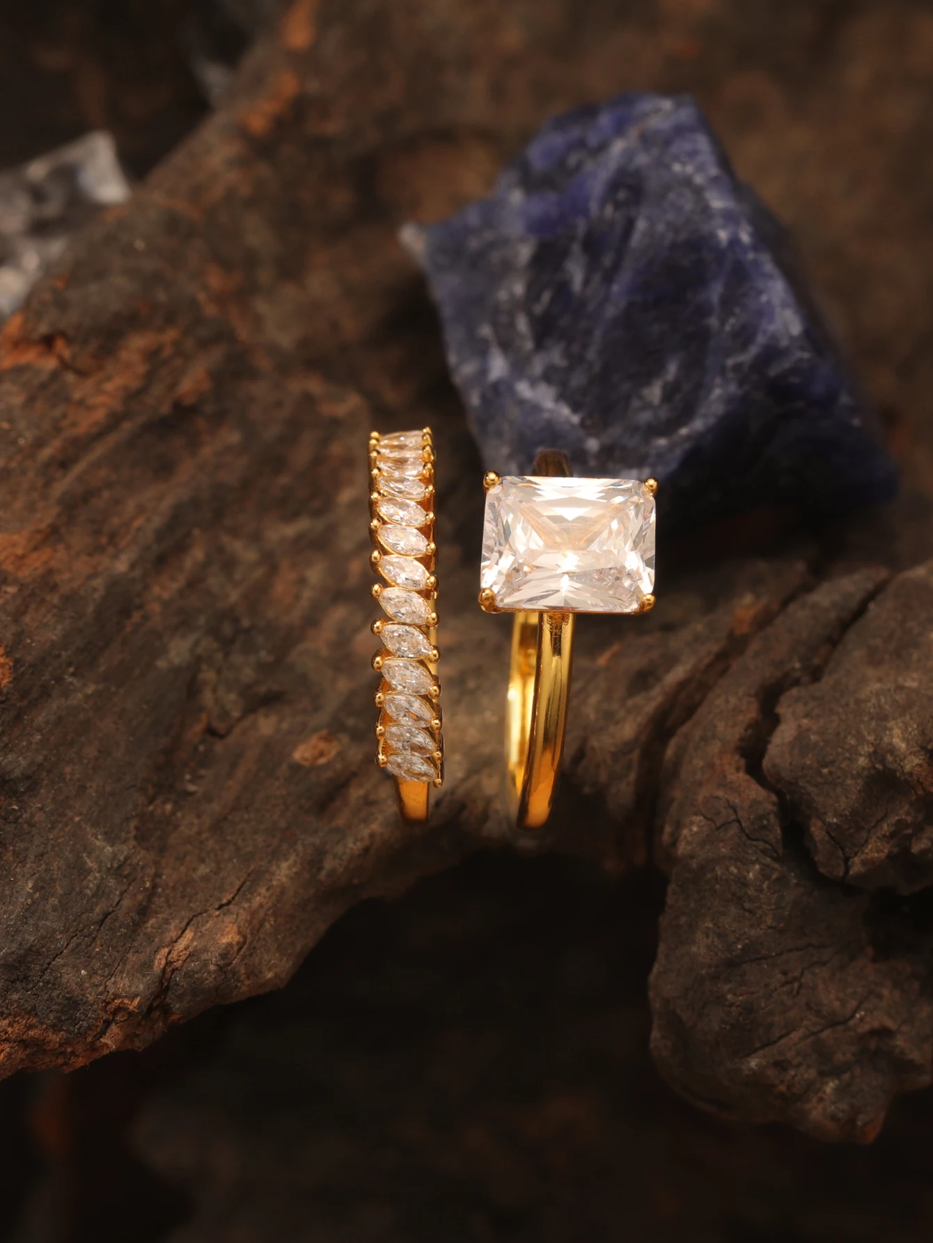 2 قطعة S925 فضة مستطيلة 3CT مويسانيتي خاتم مجموعة غرامة مجوهرات مطلية بالذهب 18 كيلو مناسبة لتقديم هدية الذكرى #2