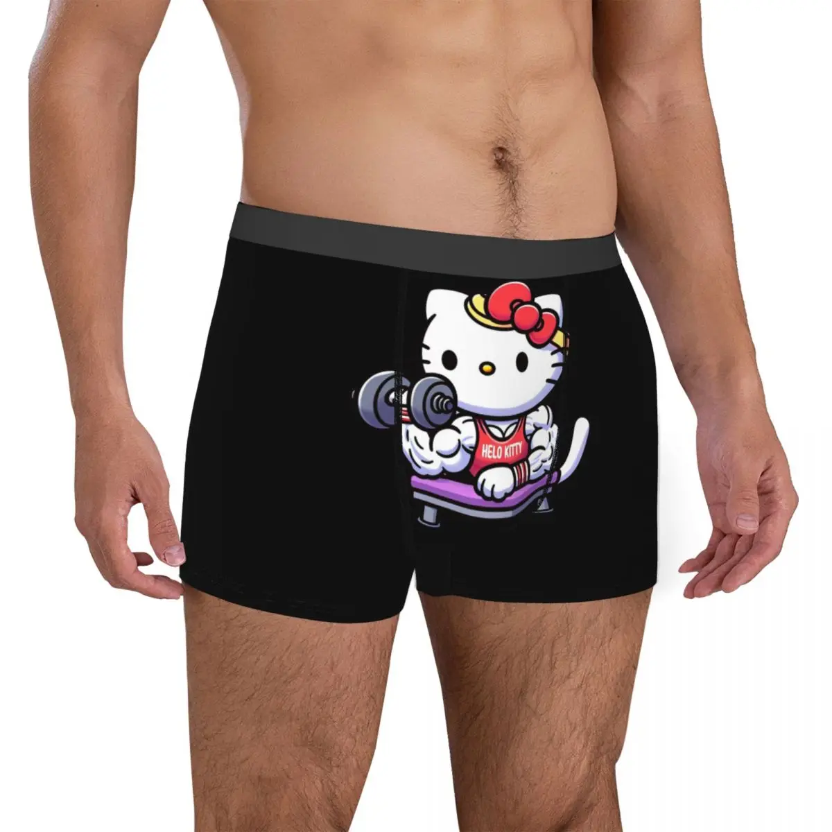 Hallo Kitty Training Muskel niedlich lustige Boxer Gag Mann Humor Unterwäsche Cartoon Quilt Unterhose bequeme Boxershorts Merch