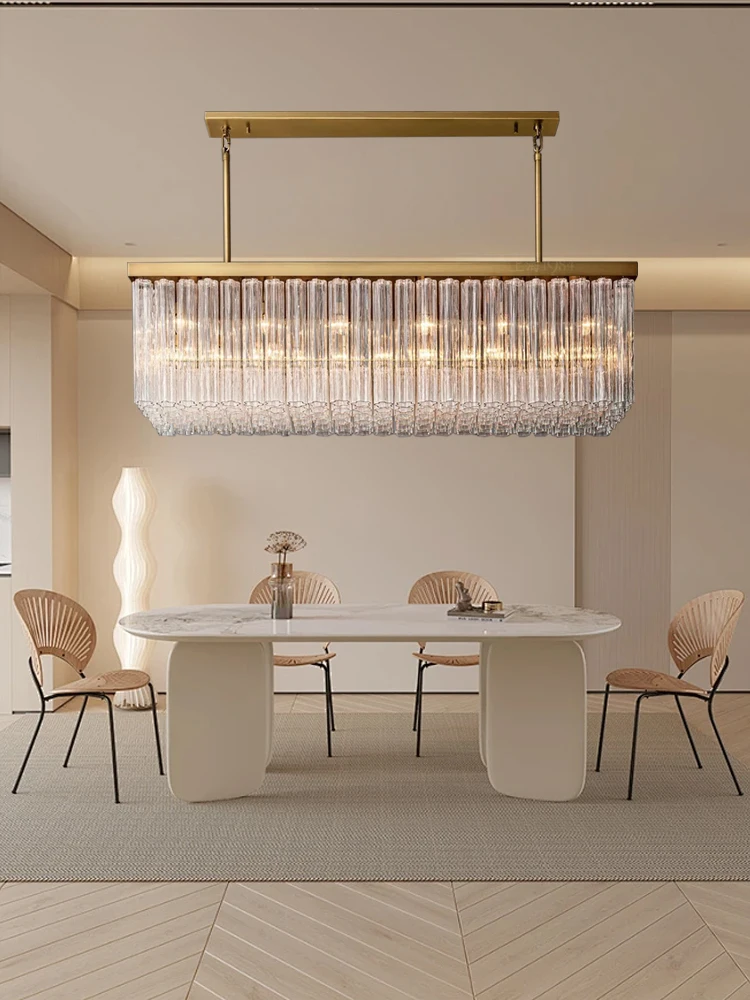 

Bronze All Copper Luxury Glass Tube Pendant Lighting 2025 Home Decor Large Hanglamp Over Dining Table Lustres Lamparas