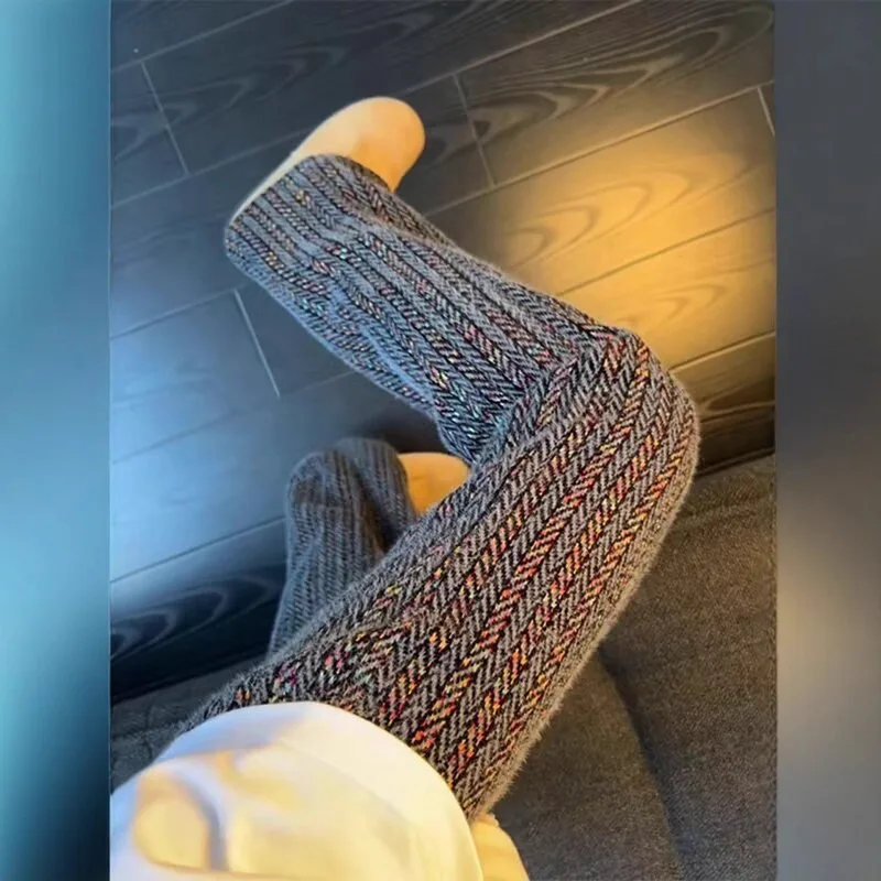 

Мужские вельветовые брюки в разноцветную полоску, осенне-зимние, свободные, прямые, повседневные, в американском ретро-стиле, трикотажные спортивные штаны