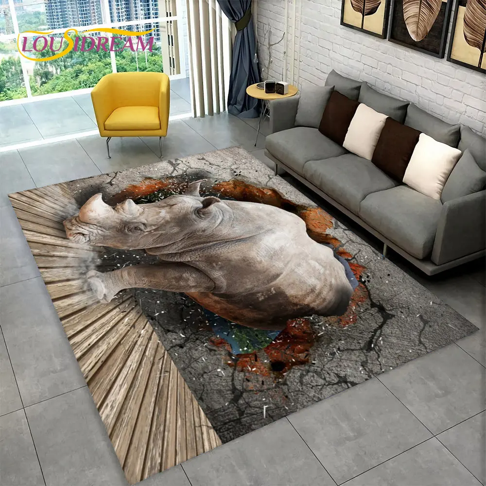 

3D Visual Illusion Dinosaur Area Rug,Carpet Rug for Home Living Room Bedroom Sofa Playroom Doormat Decor,Kid Non-slip Floor Mats